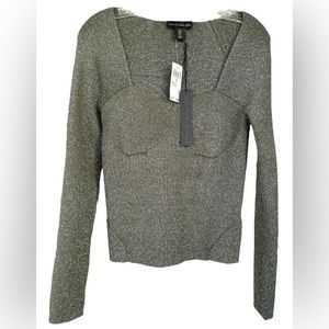 House of Harlow 1960 Metallic Stretch Knit/Spandex Top